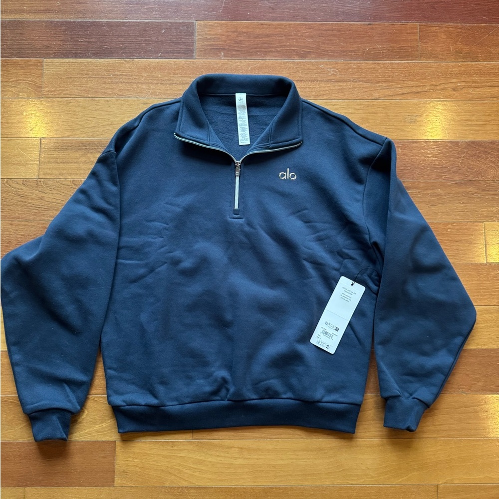 Alo Yoga Accolade 1/4 Zip Pullover (Navy, NWT)